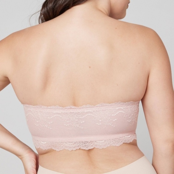 NEW Spanx Undietectable Lace Better Bandeau Creme Blush - Picture 3 of 7